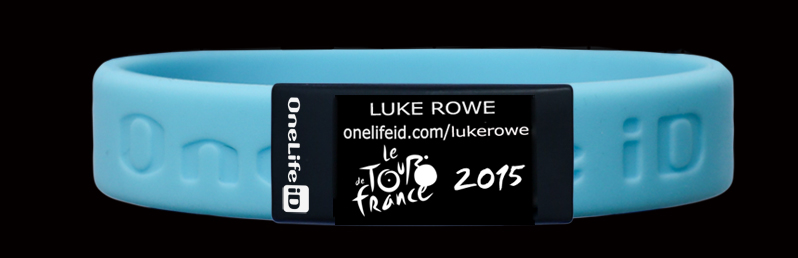 Luke Rowe Team Sky wears OneLife iD medical ID band